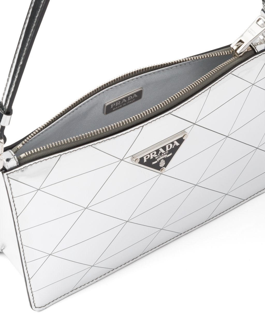 Prada Metallic Cuero Mini-bag Plateadas | 56971-SBEP