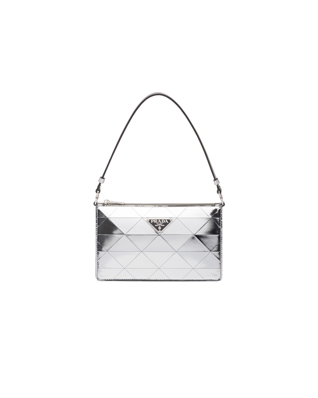 Prada Metallic Cuero Mini-bag Plateadas | 56971-SBEP