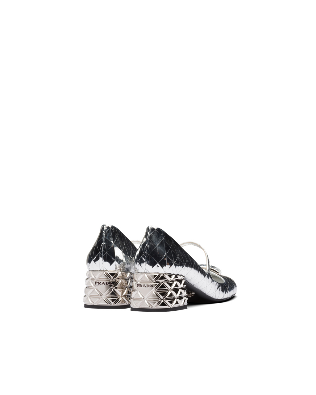 Prada Metallic Cuero Pumps Plateadas | 28794-SXOE