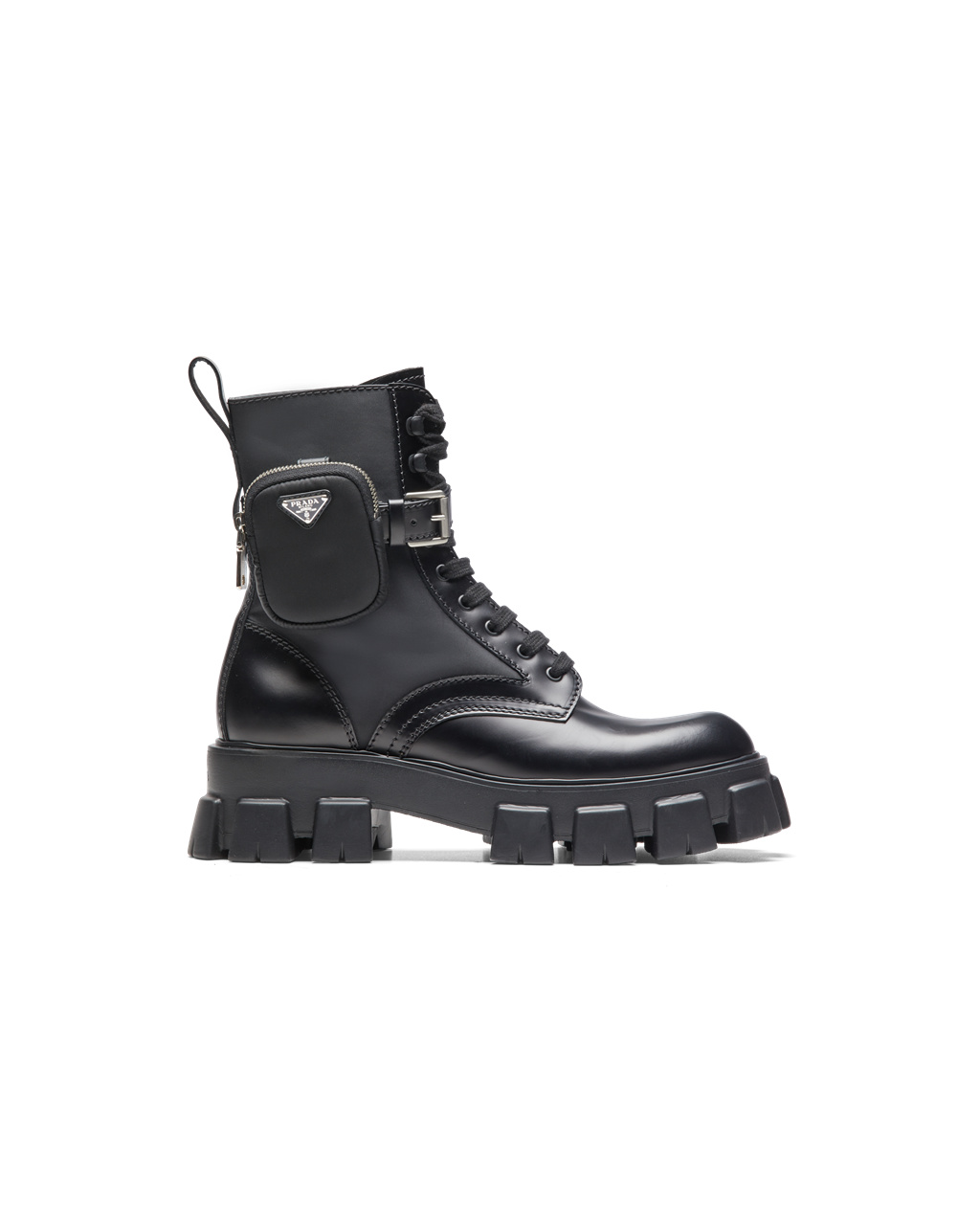 Prada Monolith Brushed Cuero And Nylon Boots Negras | 56209-CEUD