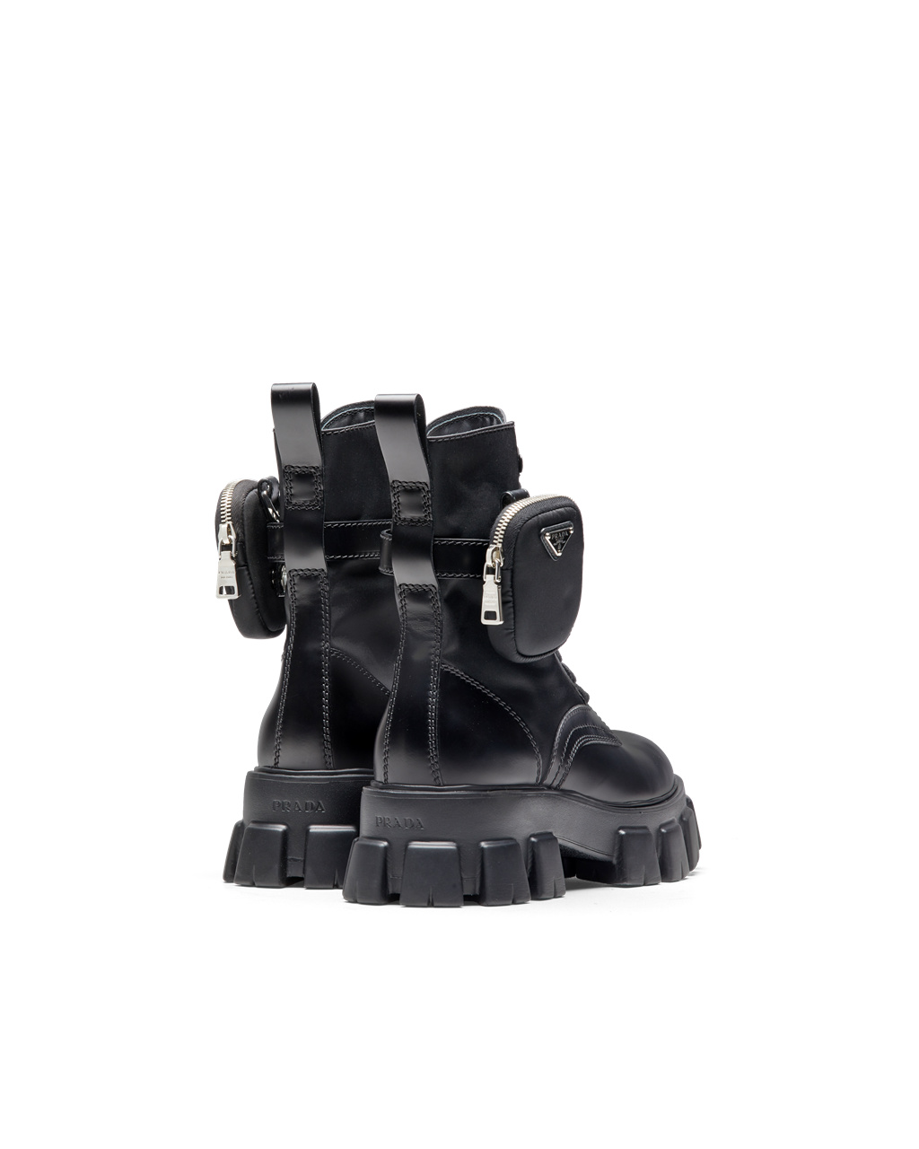 Prada Monolith Brushed Cuero And Nylon Boots Negras | 93027-BURO