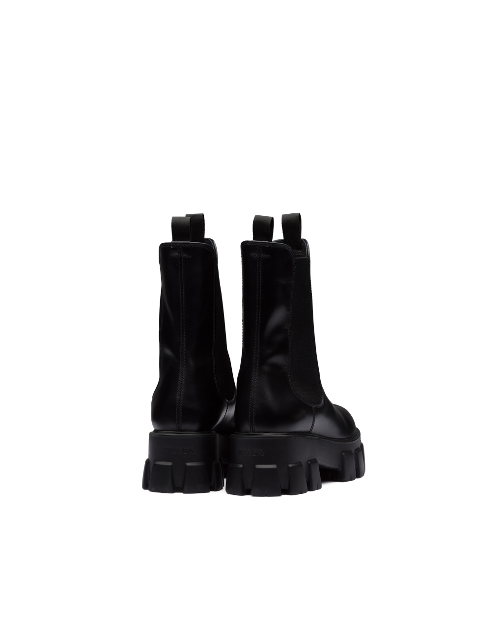 Prada Monolith Brushed Cuero Boots Negras | 74813-ADWY