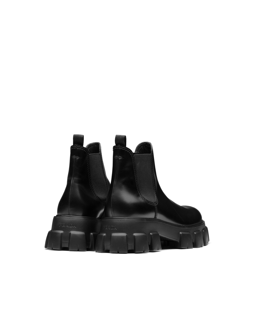 Prada Monolith Brushed Cuero Chelsea Boots Negras | 39470-GTXO