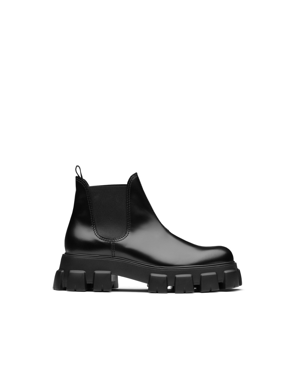 Prada Monolith Brushed Cuero Chelsea Boots Negras | 39470-GTXO