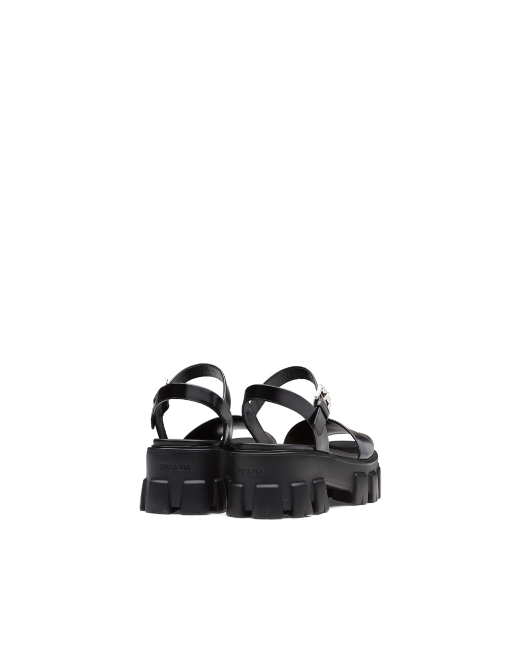 Prada Monolith Brushed Cuero Sandals Negras | 58631-KZGC