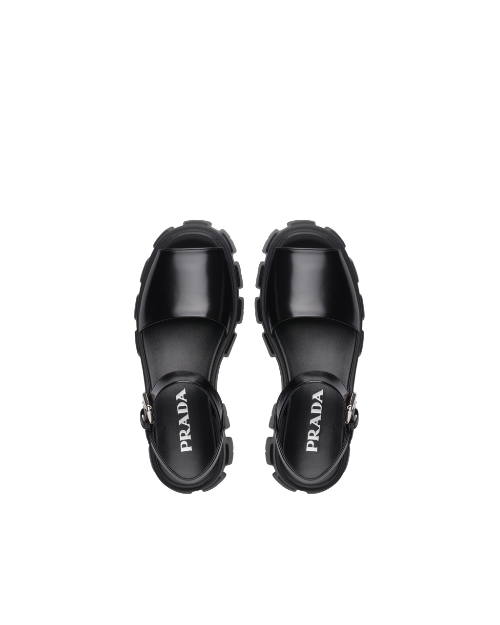 Prada Monolith Brushed Cuero Sandals Negras | 58631-KZGC