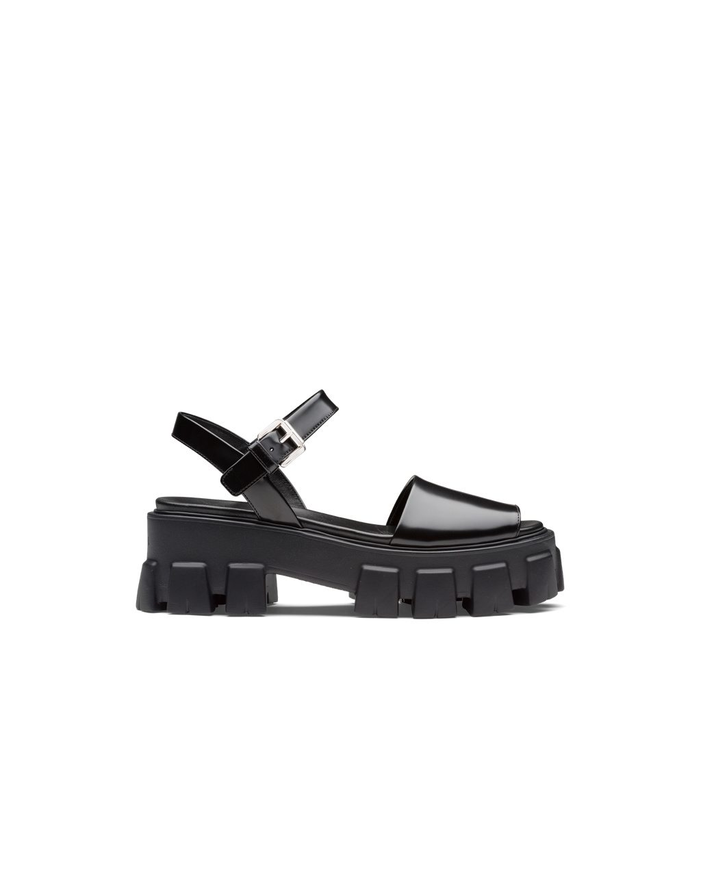 Prada Monolith Brushed Cuero Sandals Negras | 58631-KZGC