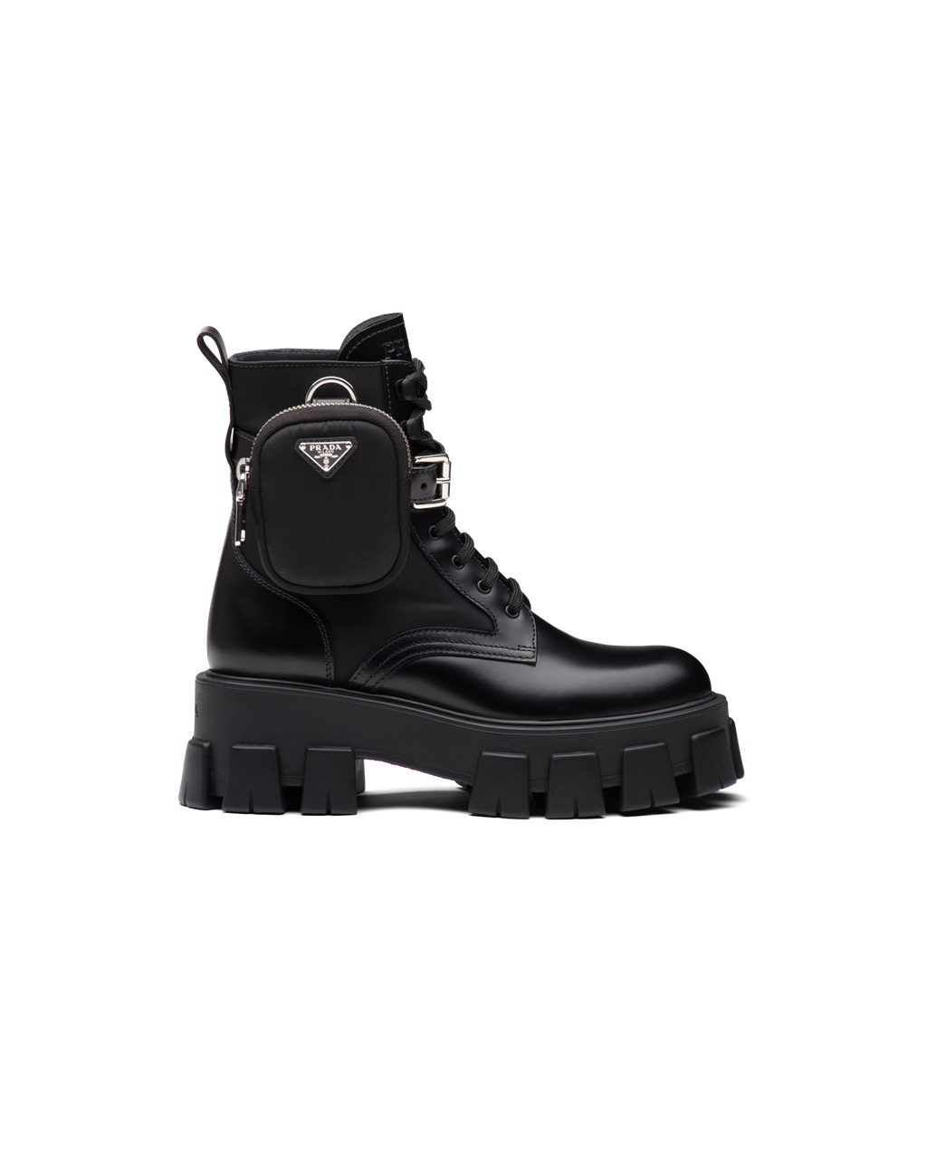 Prada Monolith Brushed Rois Cuero And Nylon Ciclismo Boots Negras | 01762-MTCF