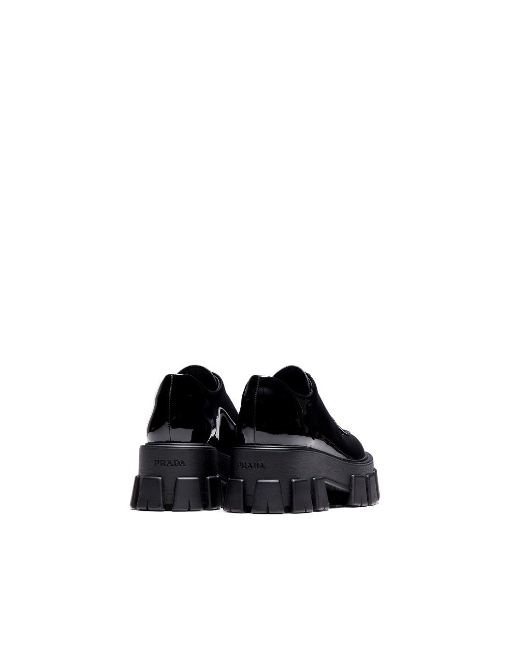 Prada Monolith Charol Cuero Encaje-up Shoes Negras | 07694-UELV