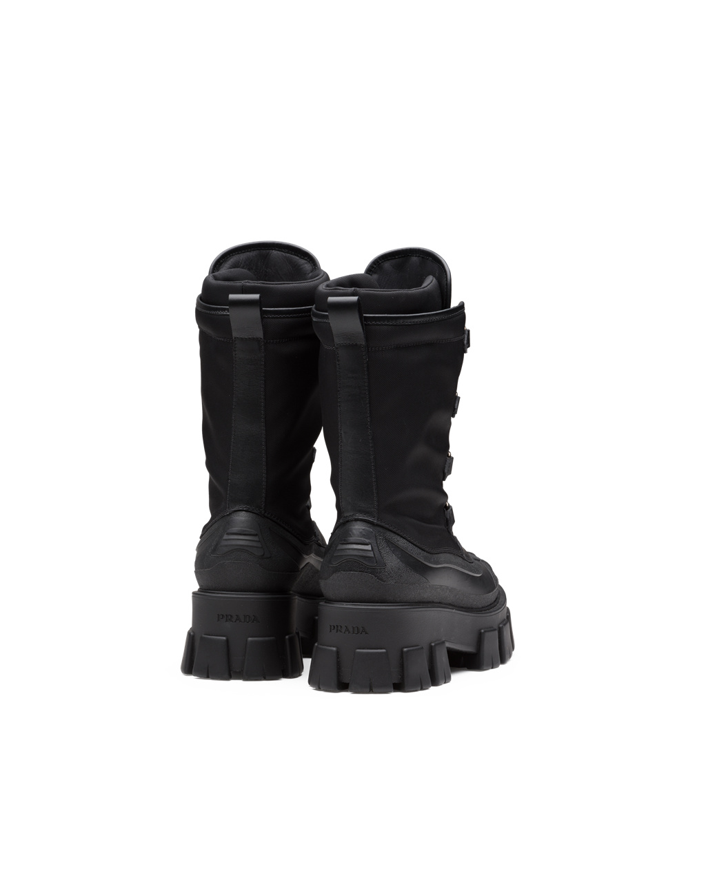 Prada Monolith Cuero And Nylon Boots Negras | 81450-EDAI