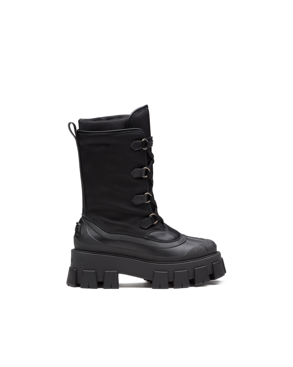 Prada Monolith Cuero And Nylon Boots Negras | 81450-EDAI