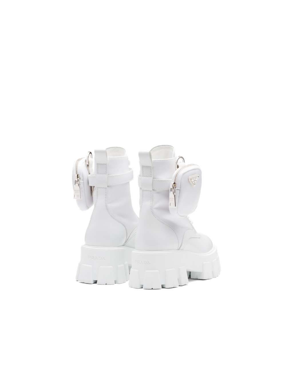 Prada Monolith Cuero And Nylon Fabric Boots Blancas | 15769-XUYR