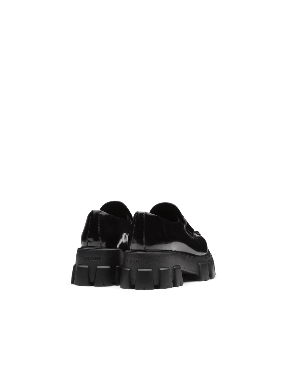 Prada Monolith Pointy Brushed Cuero Loafers Negras | 12873-LGUT