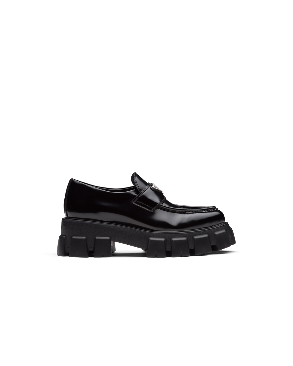 Prada Monolith Pointy Brushed Cuero Loafers Negras | 12873-LGUT