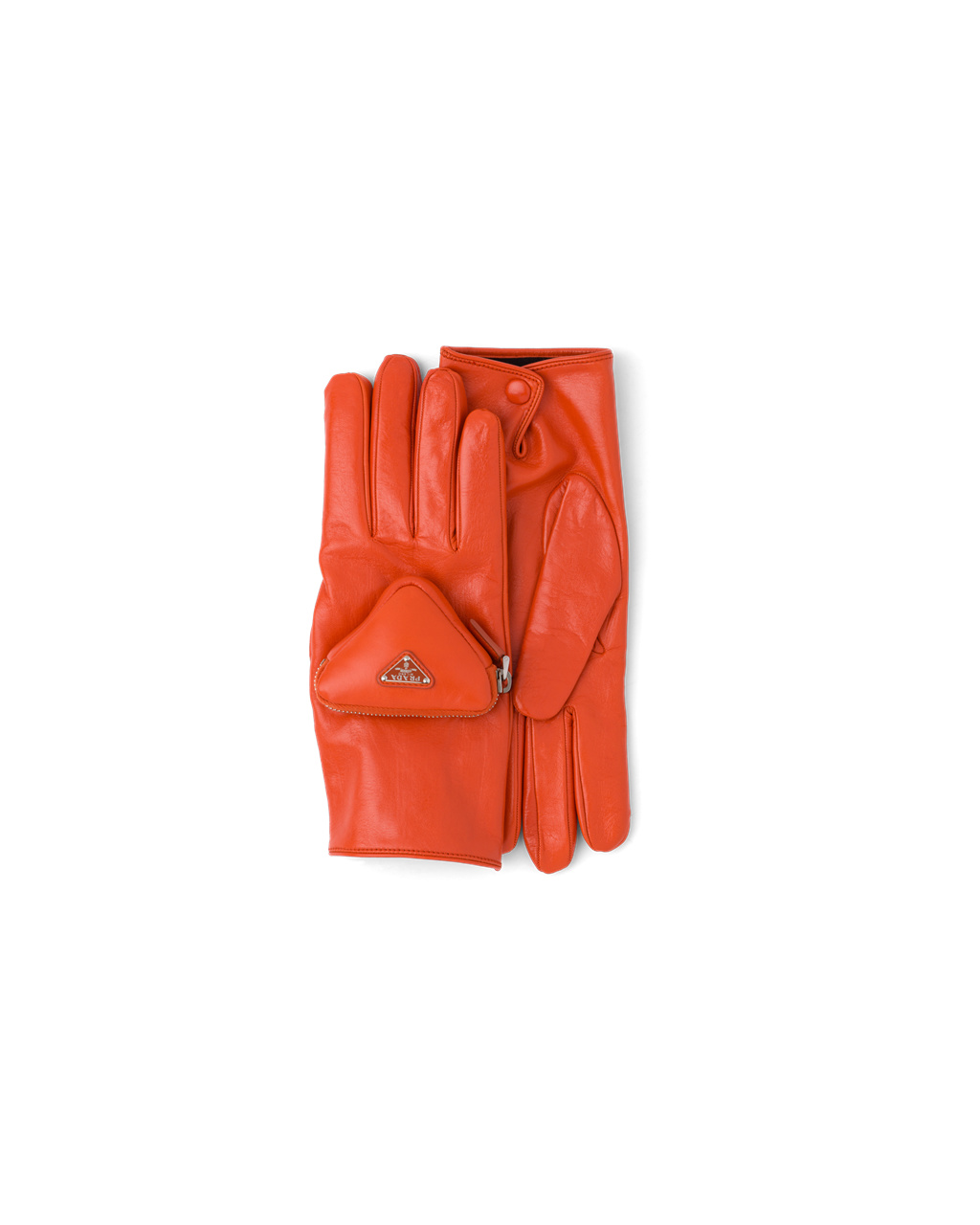 Prada Napa Cuero Gloves Naranjas | 17453-SDQM