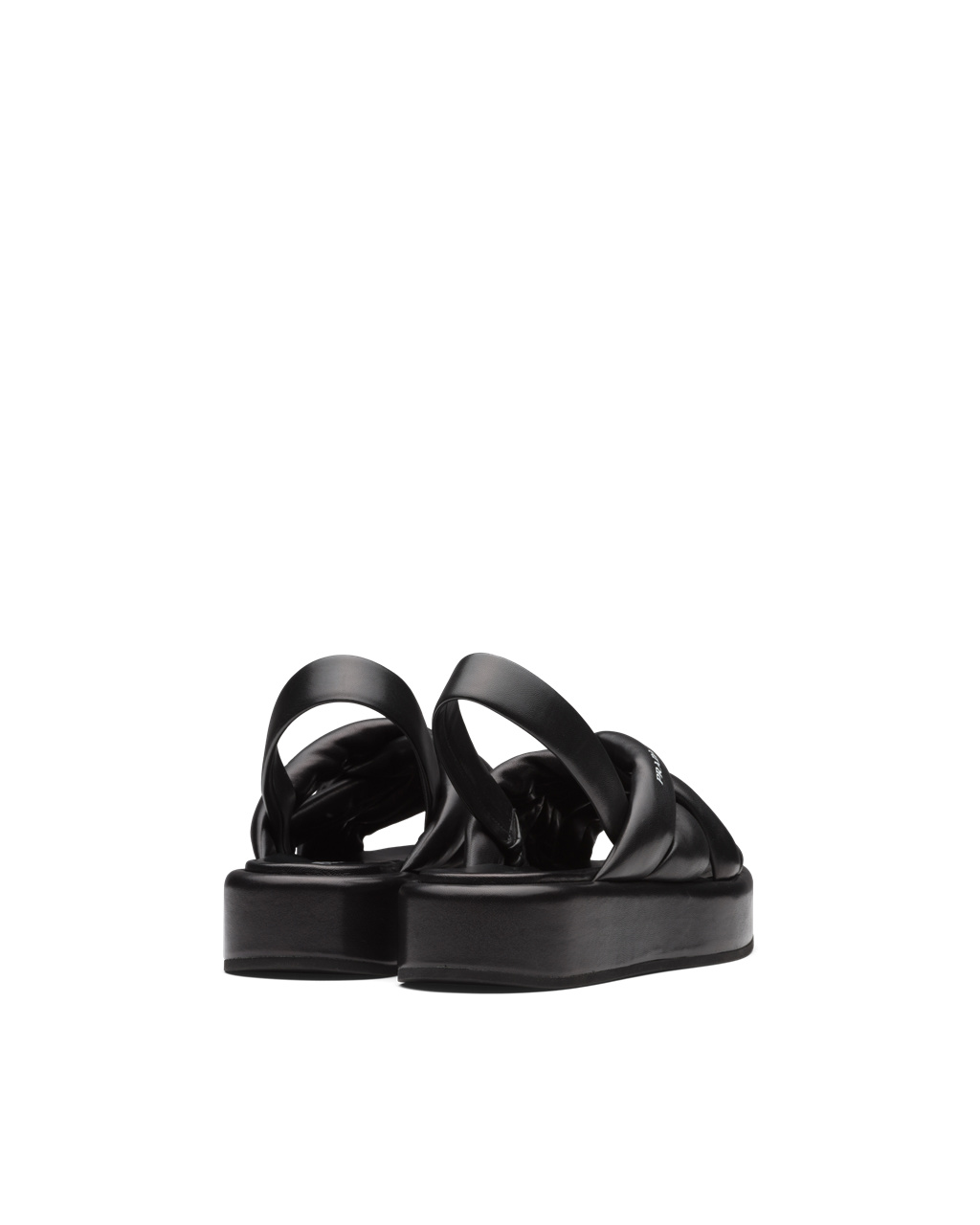 Prada Nappa Cuero Flatform Sandals Negras | 03856-XTCD