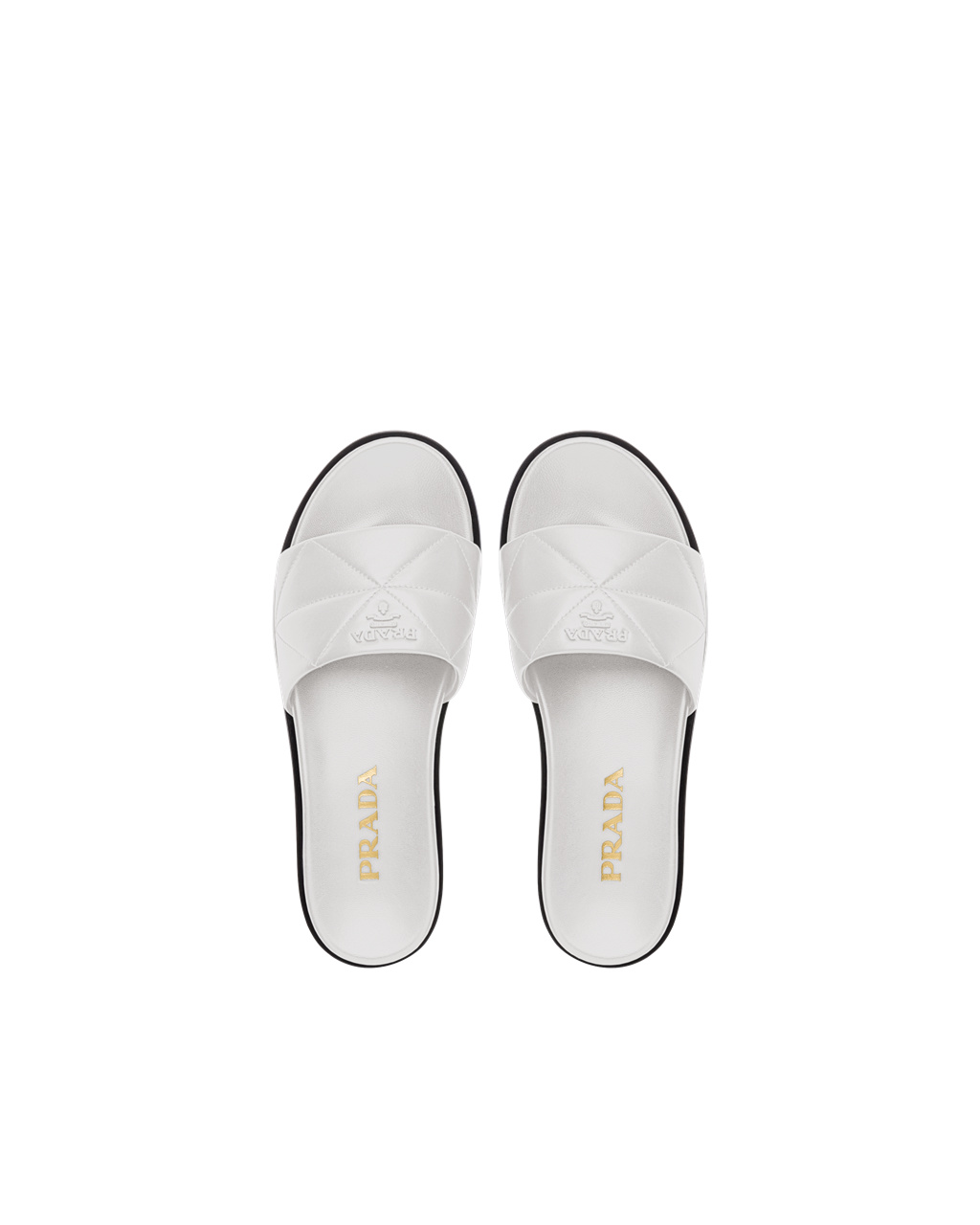 Prada Nappa Cuero Slides Blancas | 57381-MLZF