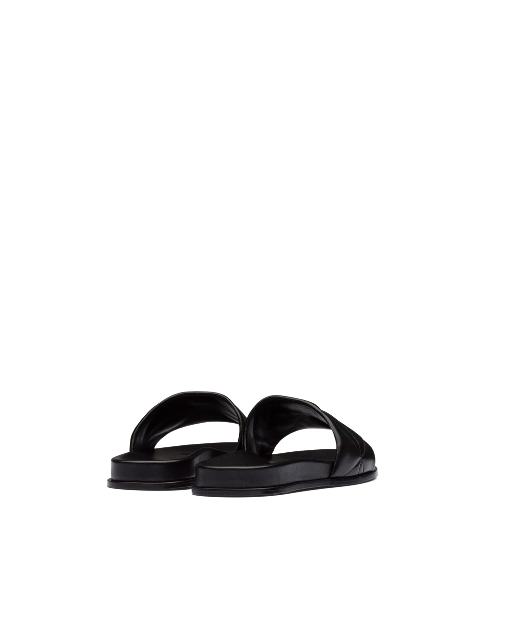 Prada Nappa Cuero Slides Negras | 92146-FGJB