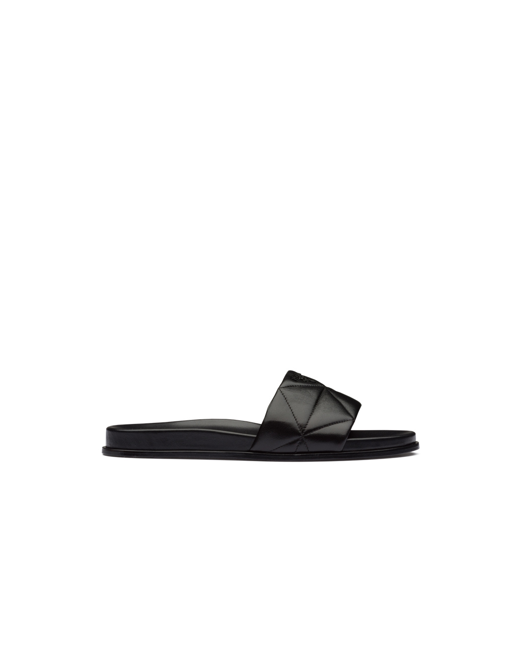 Prada Nappa Cuero Slides Negras | 92146-FGJB