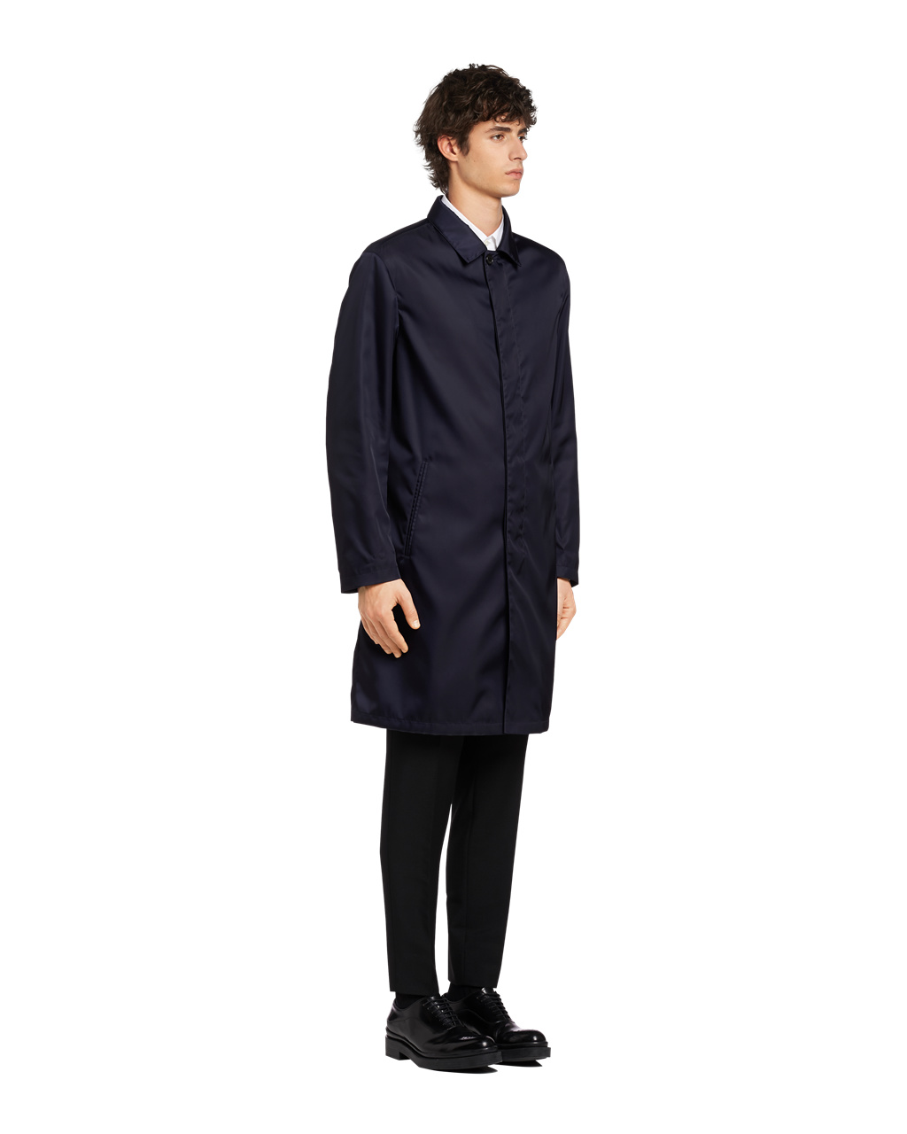 Prada Nylon Gabardine Raincoat Azul Marino | 10386-FJXM