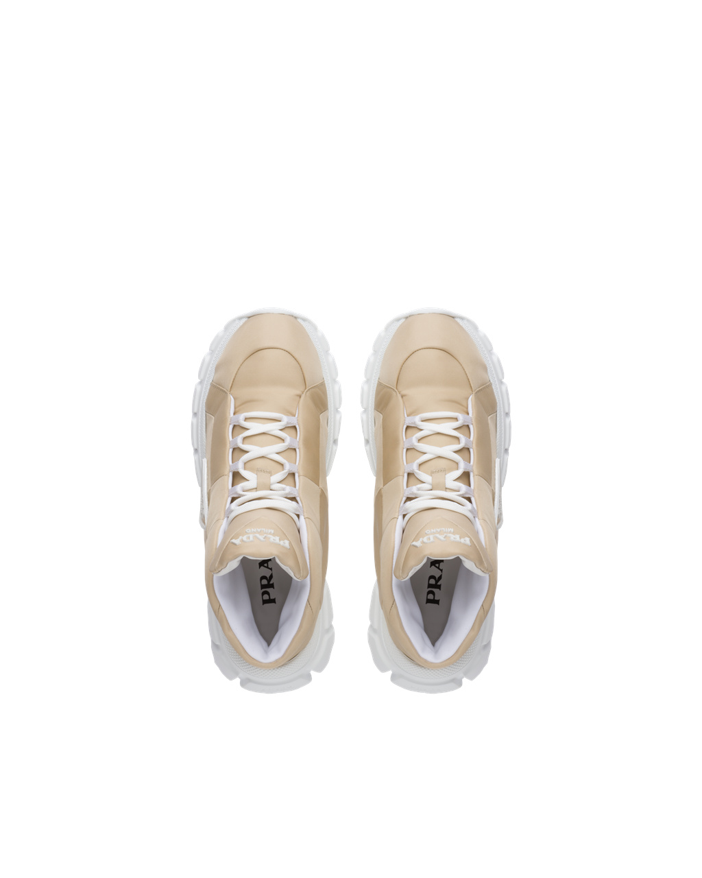 Prada Nylon Gabardine Sneakers Beige | 90435-KWJD