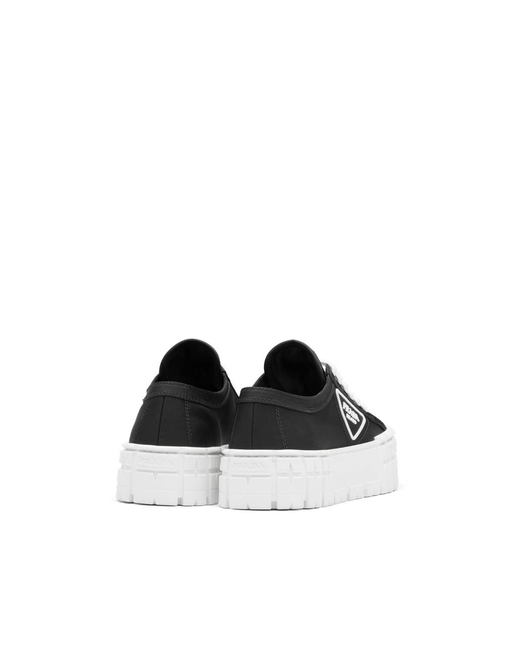 Prada Nylon Gabardine Sneakers Negras Blancas | 17203-RUCA