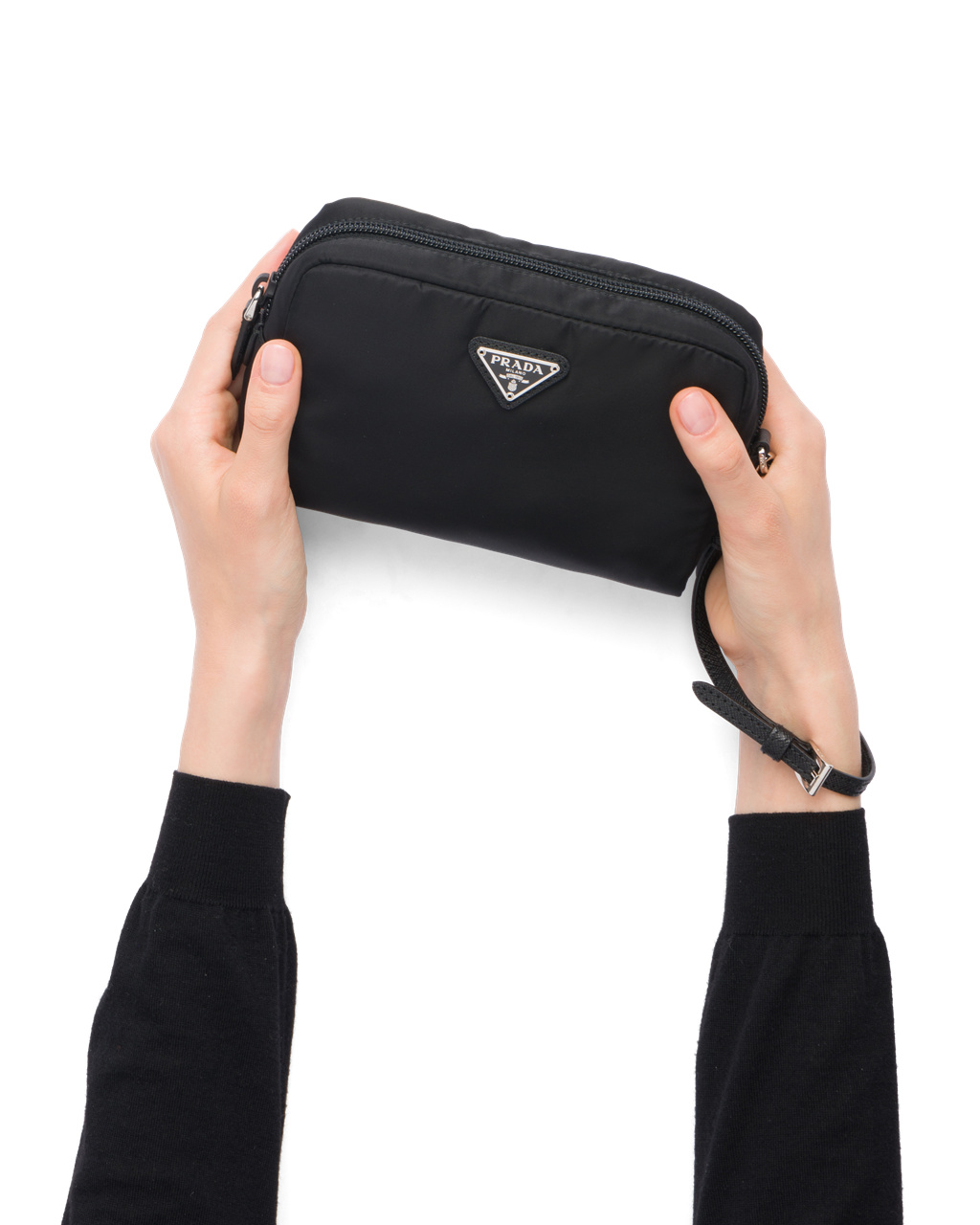 Prada Nylon Pouch Negras Rojas | 10367-RWZU