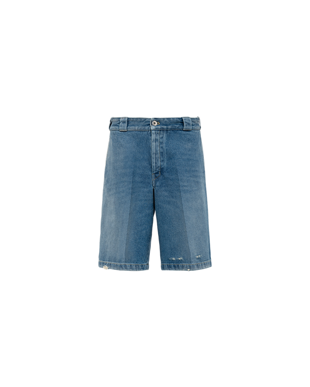 Prada Organic Denim Bermuda Shorts Azul Marino | 04216-YUPH