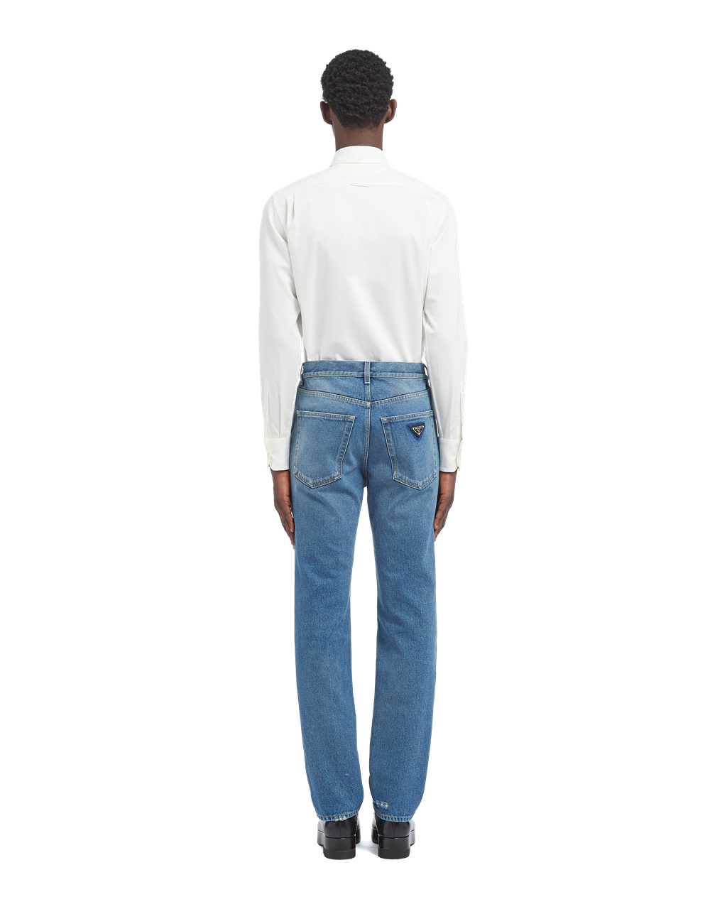 Prada Organic Denim Five-pocket Trousers Azul Marino | 48673-XMPV