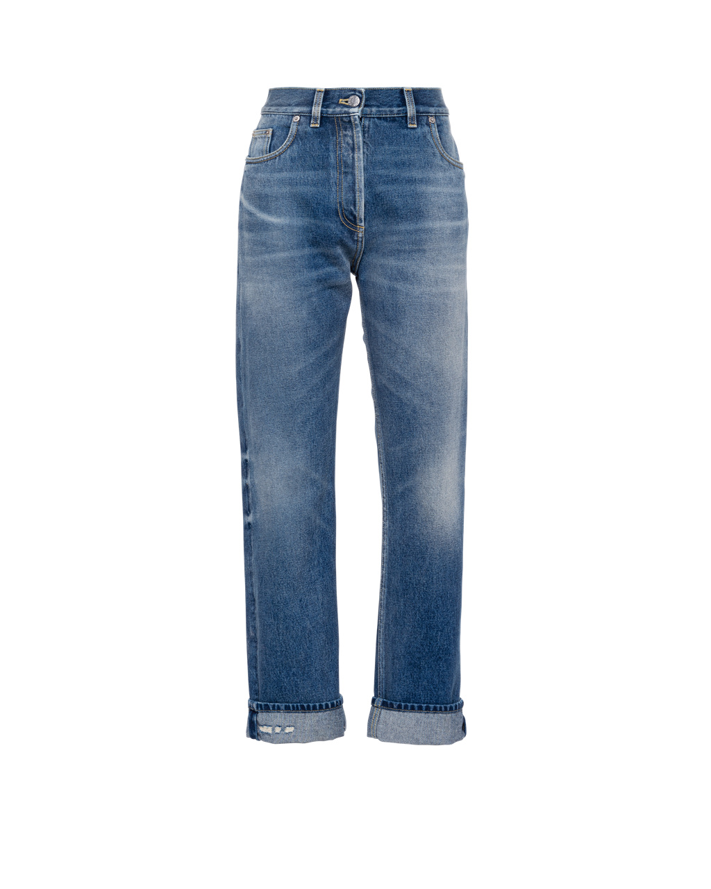 Prada Organic Denim Five-pocket Trousers Azul Marino | 87195-RVHW