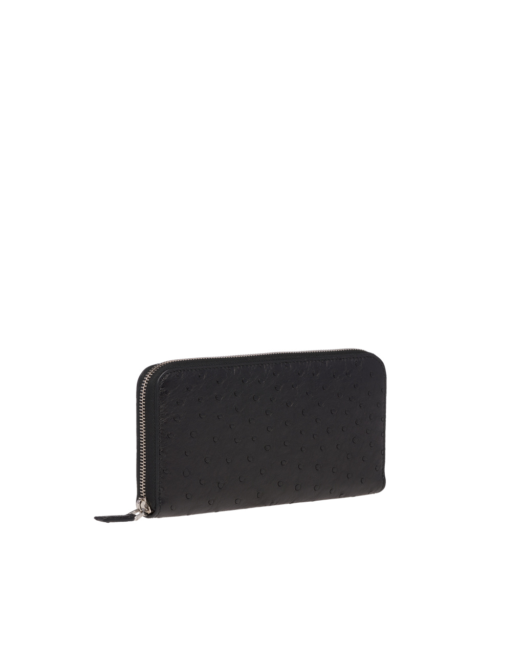 Prada Ostrich Cuero Zip Around Wallet Negras | 01942-KERO