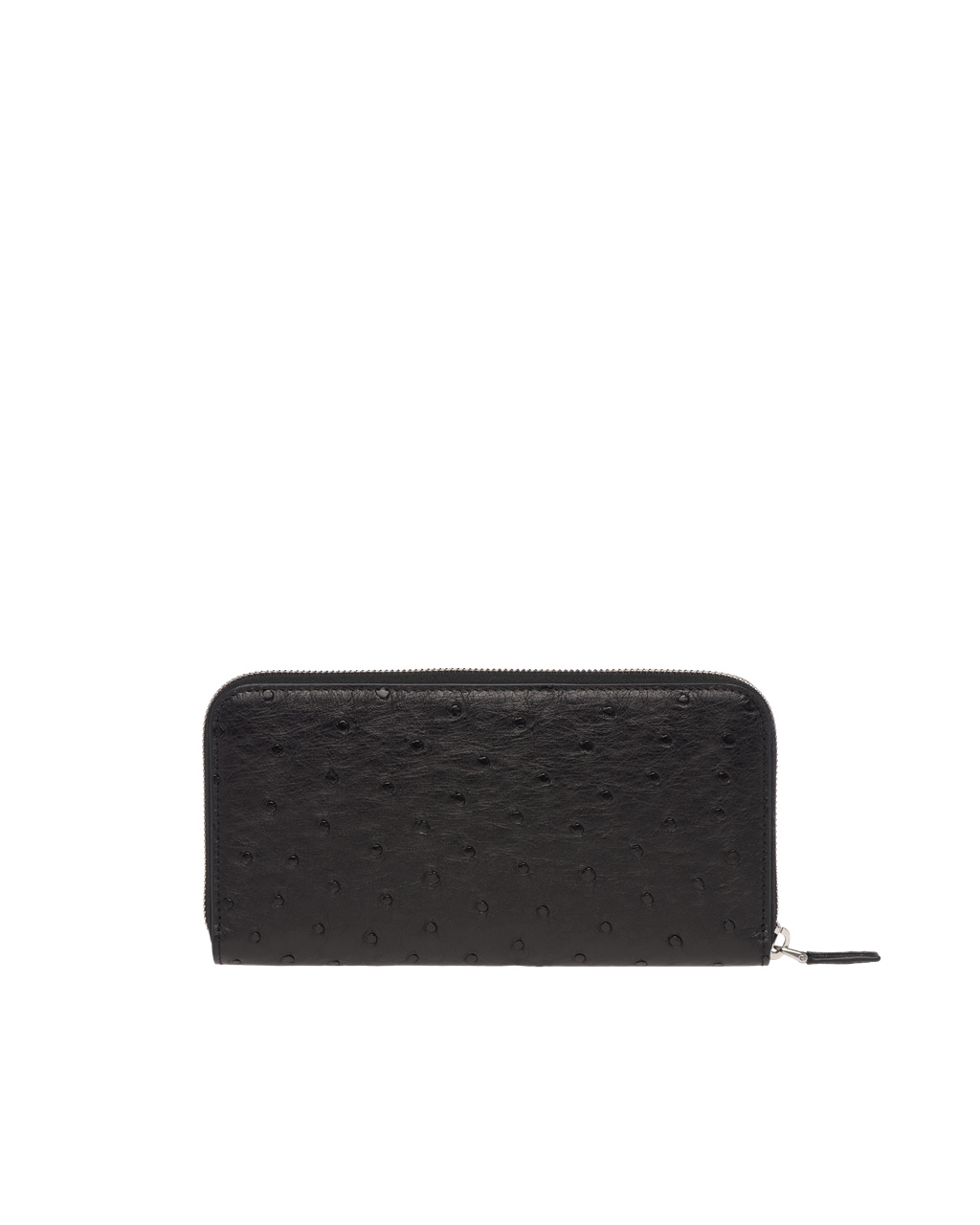 Prada Ostrich Cuero Zip Around Wallet Negras | 01942-KERO