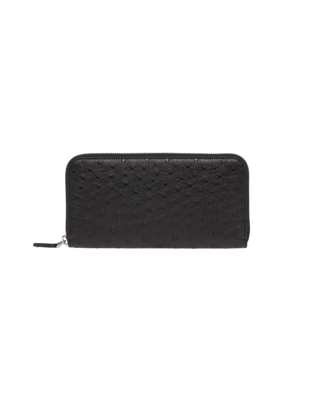 Prada Ostrich Cuero Zip Around Wallet Negras | 01942-KERO