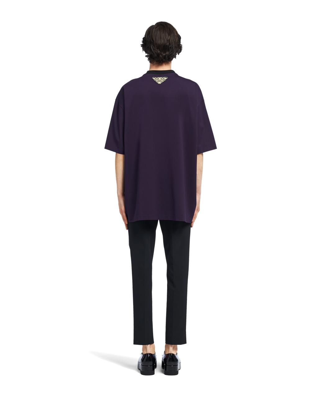 Prada Oversized Algodon T-shirt Blackberry | 46871-JOFN