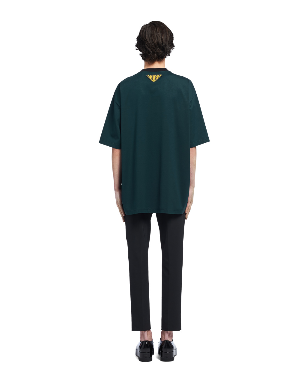 Prada Oversized Algodon T-shirt Verde | 04189-VAST