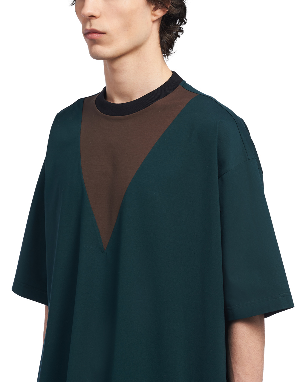 Prada Oversized Algodon T-shirt Verde | 04189-VAST