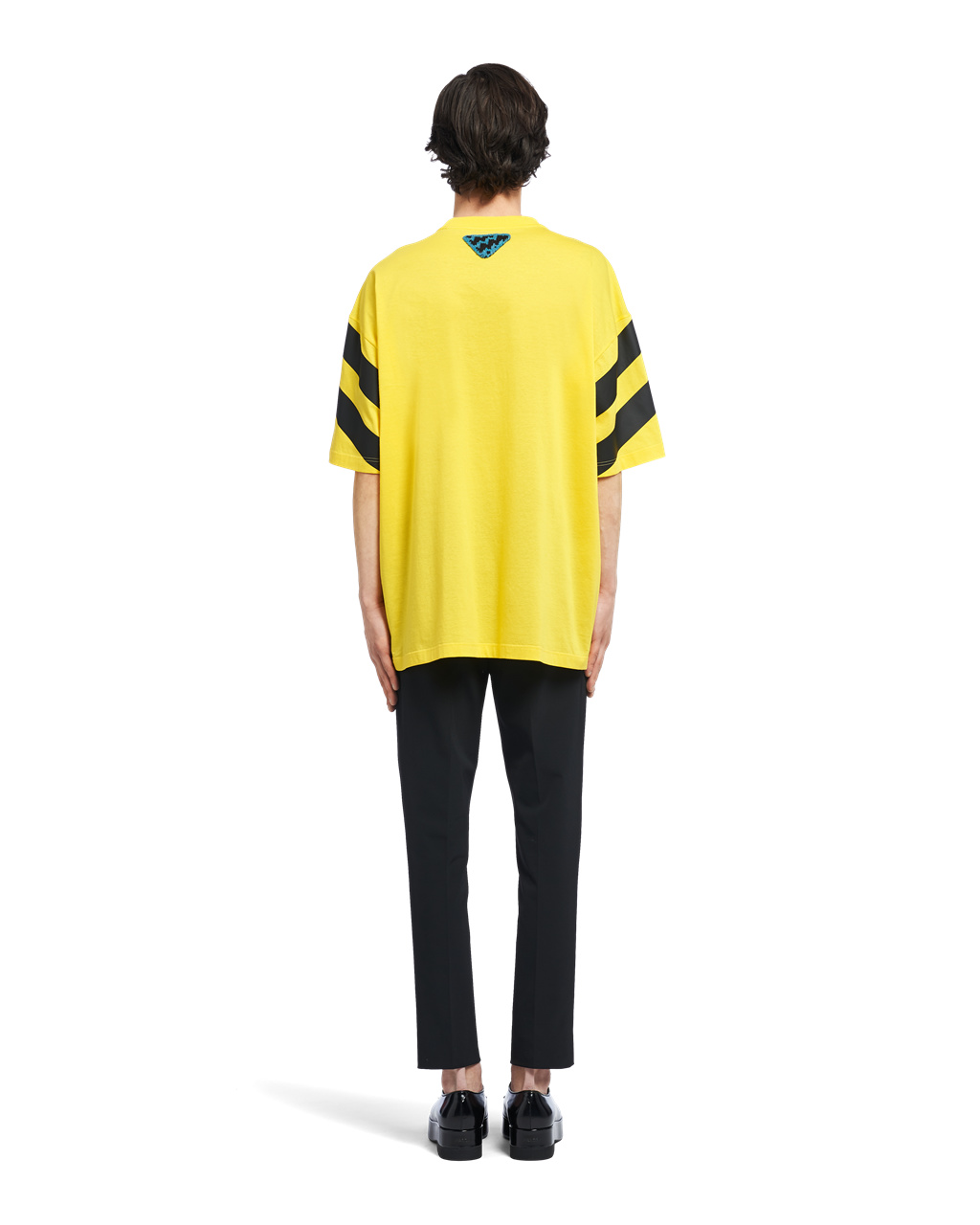 Prada Oversized Printed Algodon T-shirt Amarillo | 86904-IXDN