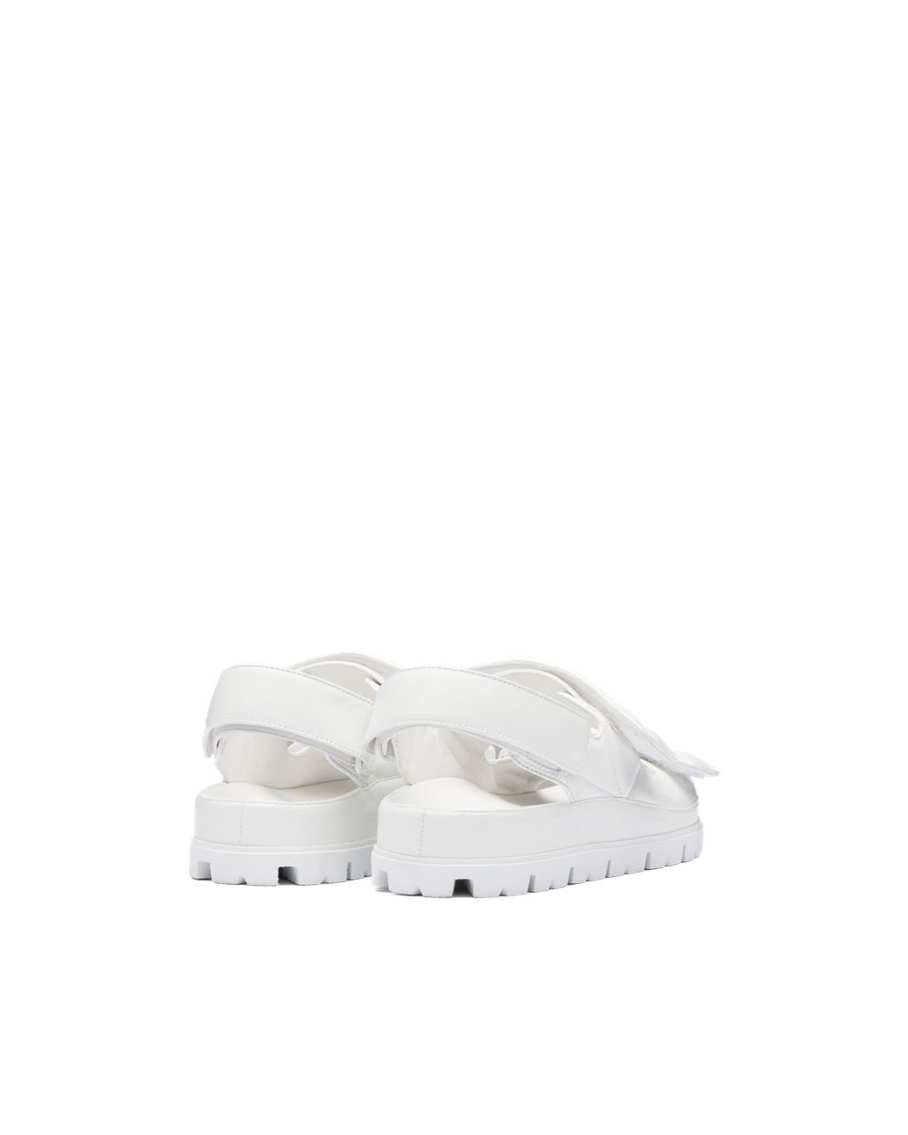 Prada Padded Nappa Cuero Sandals Blancas | 91856-INUP