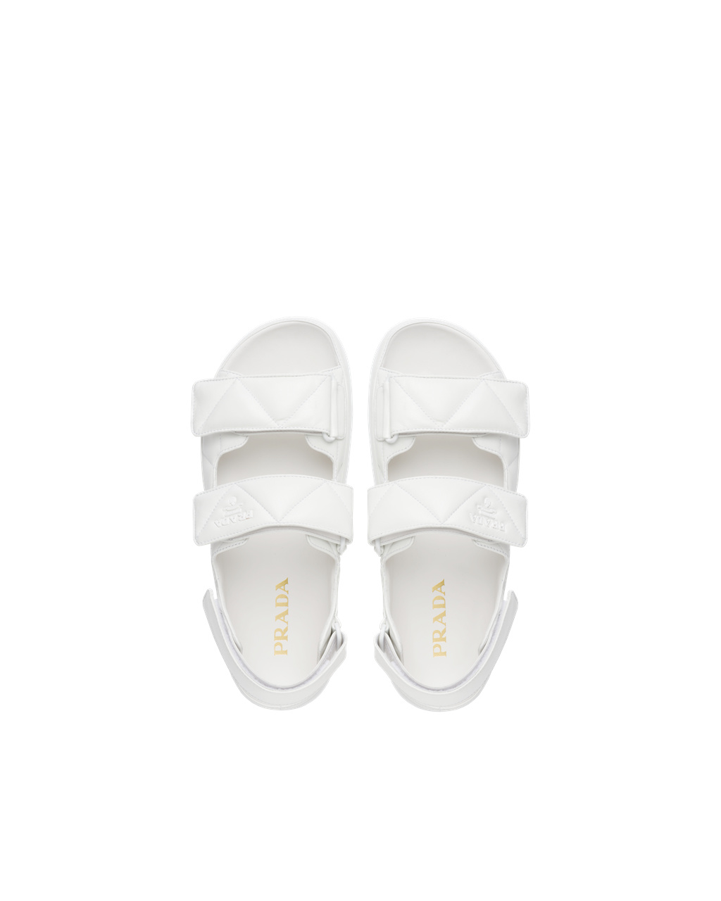 Prada Padded Nappa Cuero Sandals Blancas | 91856-INUP