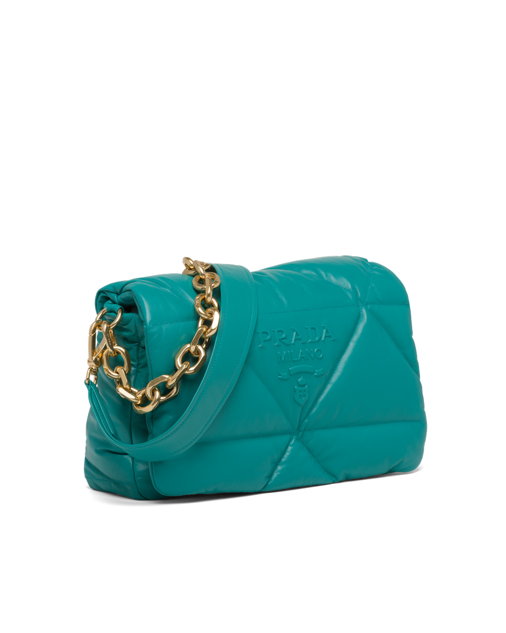 Prada Padded Nappa Cuero Shoulder Bag Azules Azules | 29385-QUMN