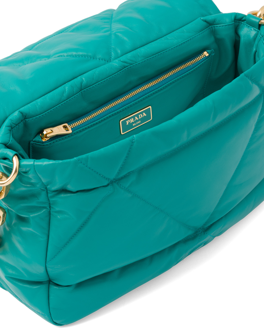 Prada Padded Nappa Cuero Shoulder Bag Azules Azules | 29385-QUMN