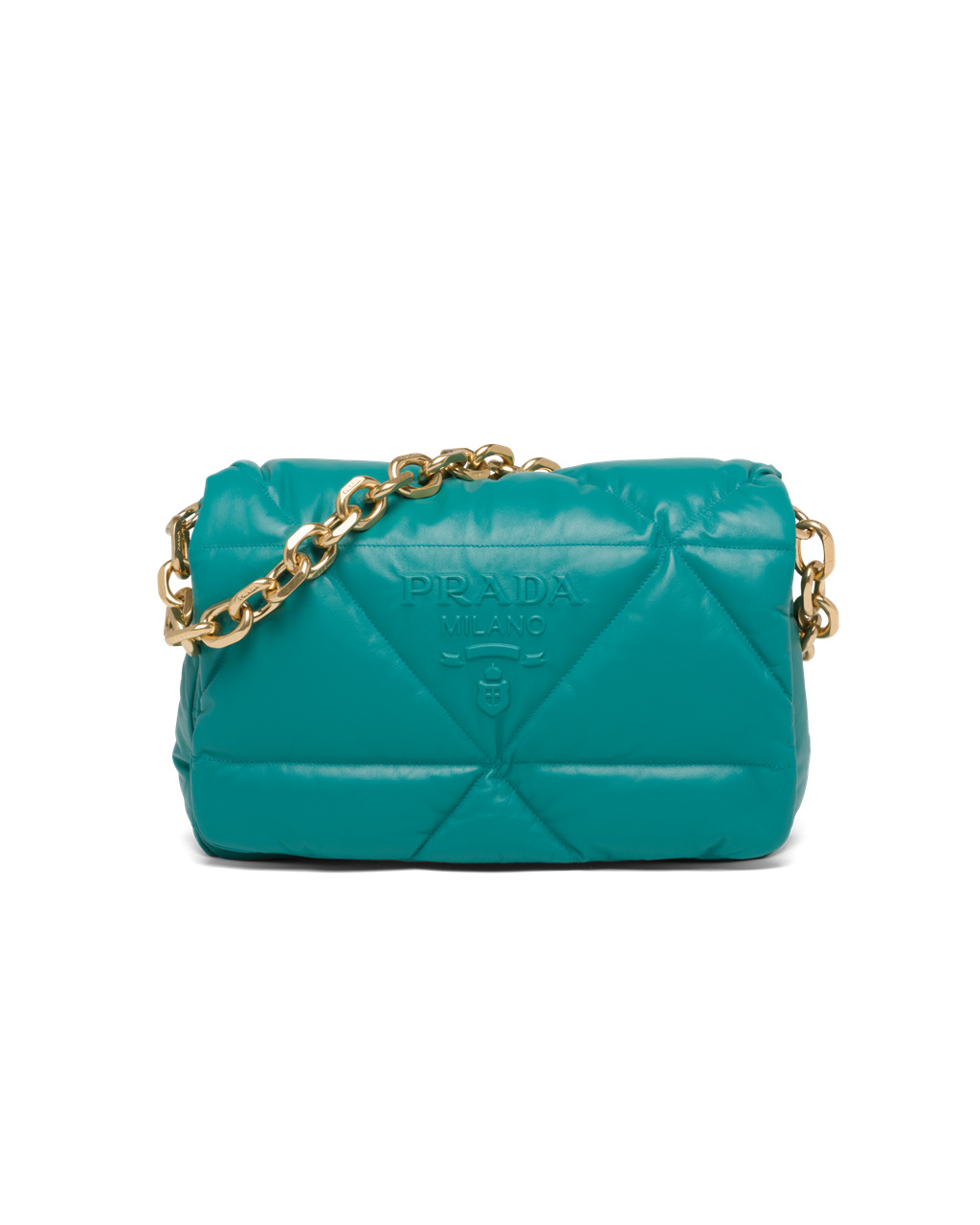 Prada Padded Nappa Cuero Shoulder Bag Azules Azules | 29385-QUMN