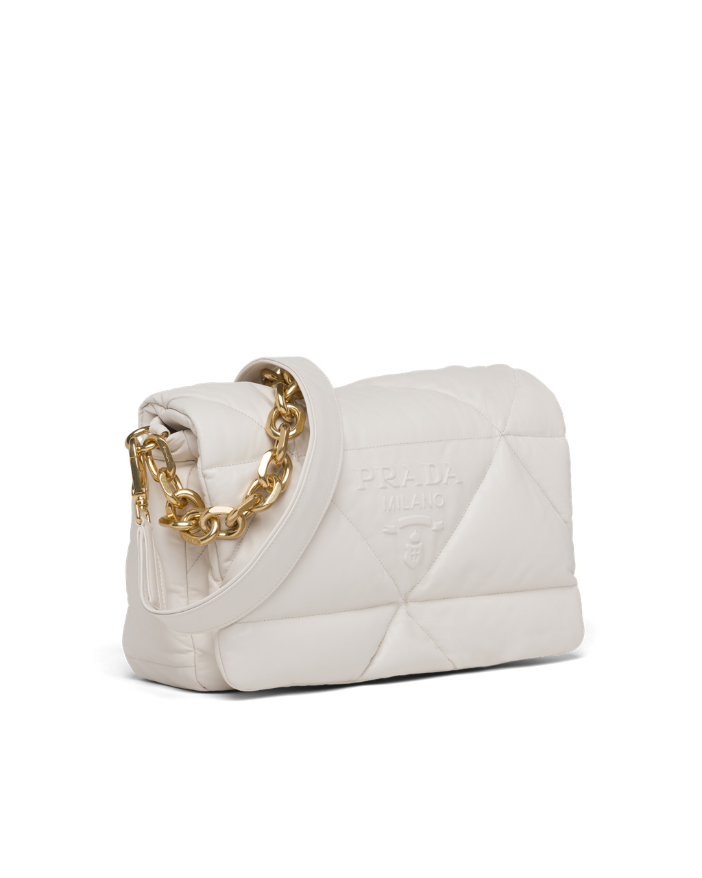 Prada Padded Nappa Cuero Shoulder Bag Blancas | 30416-JCHP