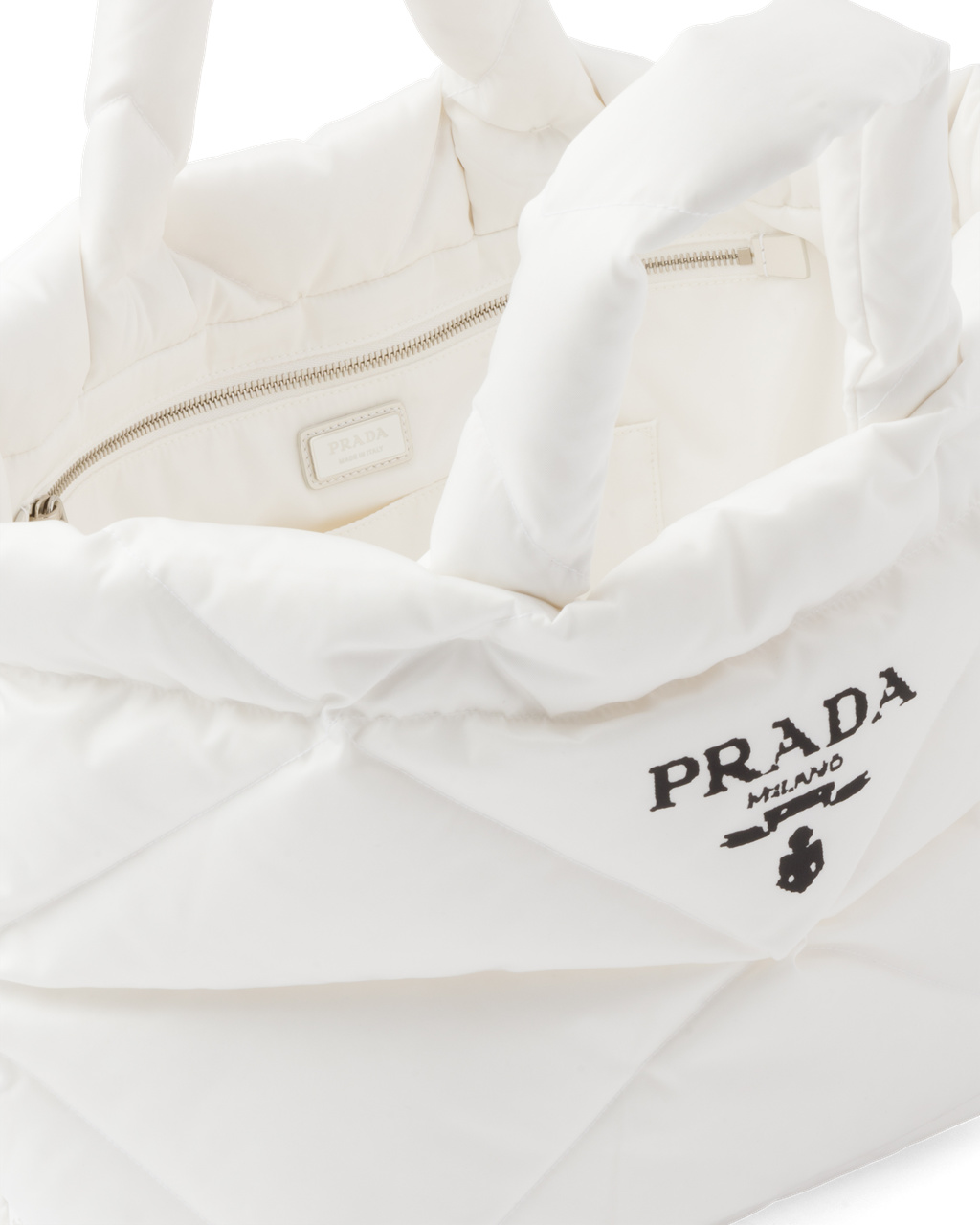 Prada Padded Re-nylon Tote Bag Blancas | 17648-ZLMI