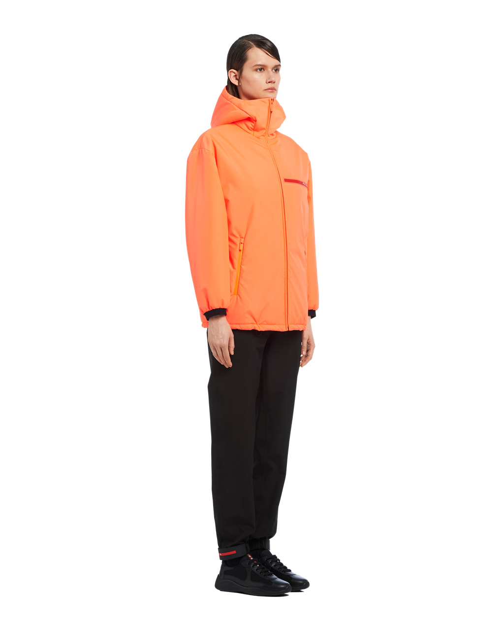 Prada Padded Technical Fabric Encapuchado Jacket Coral | 28734-ASKR