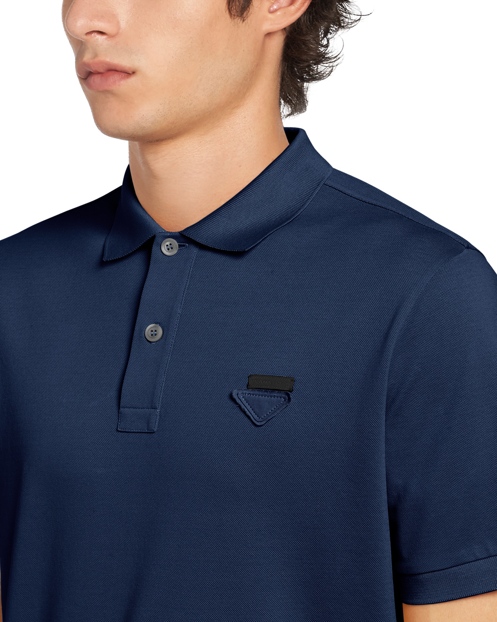 Prada Piqué Polo Shirt Azul Marino | 26901-JSWK