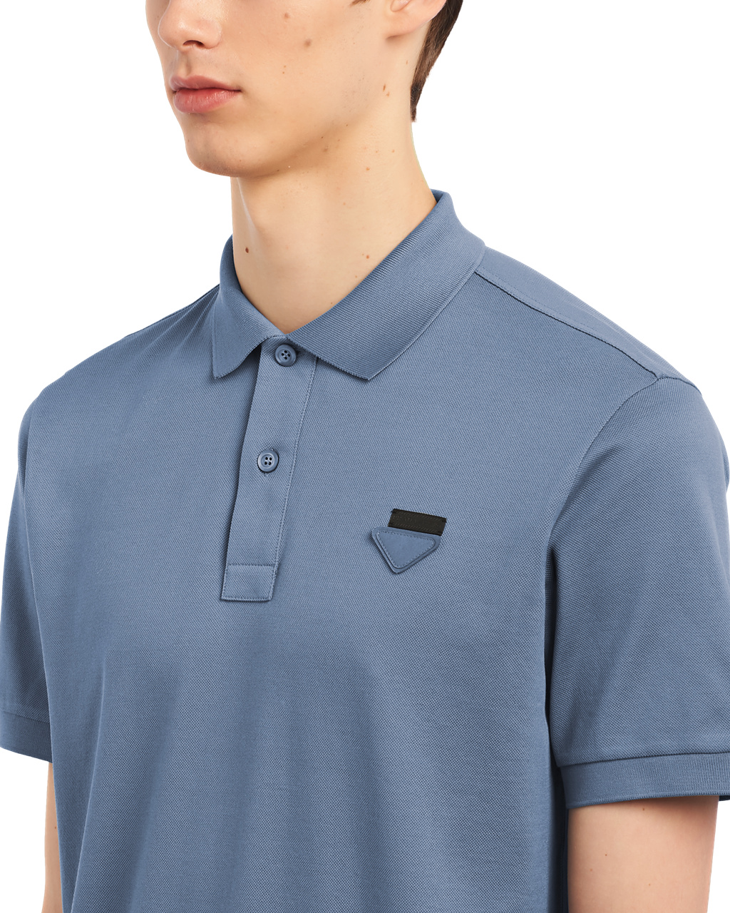 Prada Piqué Polo Shirt Azules | 81972-DAVJ