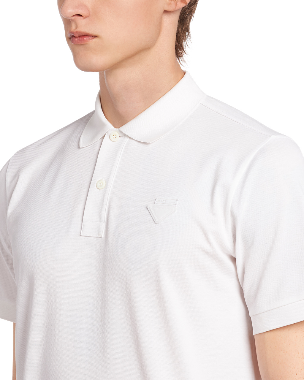 Prada Piqué Polo Shirt Blancas | 13865-CKMP