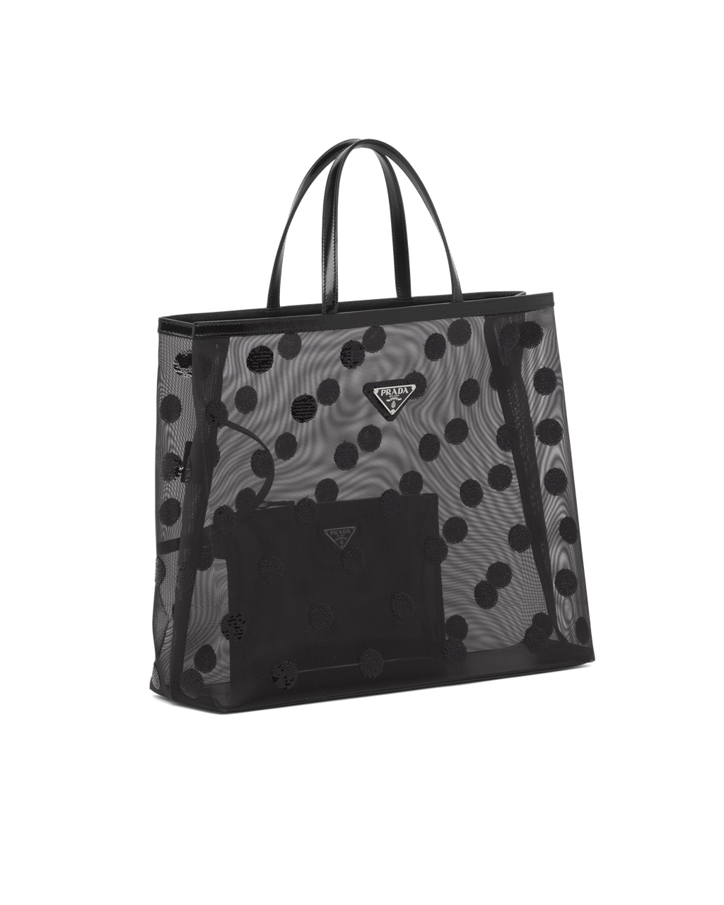 Prada Polka-dot Mesh Tote Bag Negras | 18204-YCUI