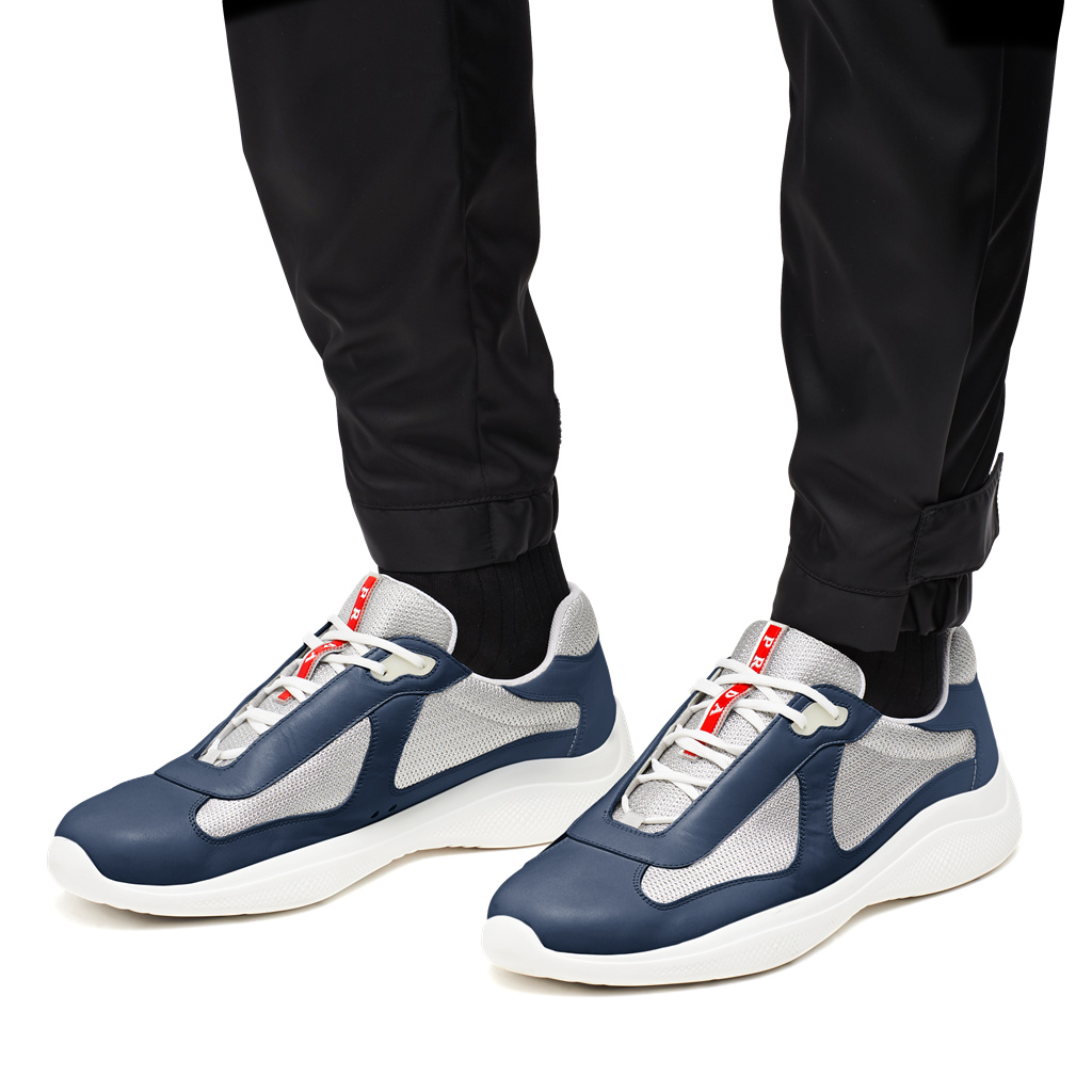 Prada Prada America's Cup Sneakers Azules Plateadas | 79820-GTZJ